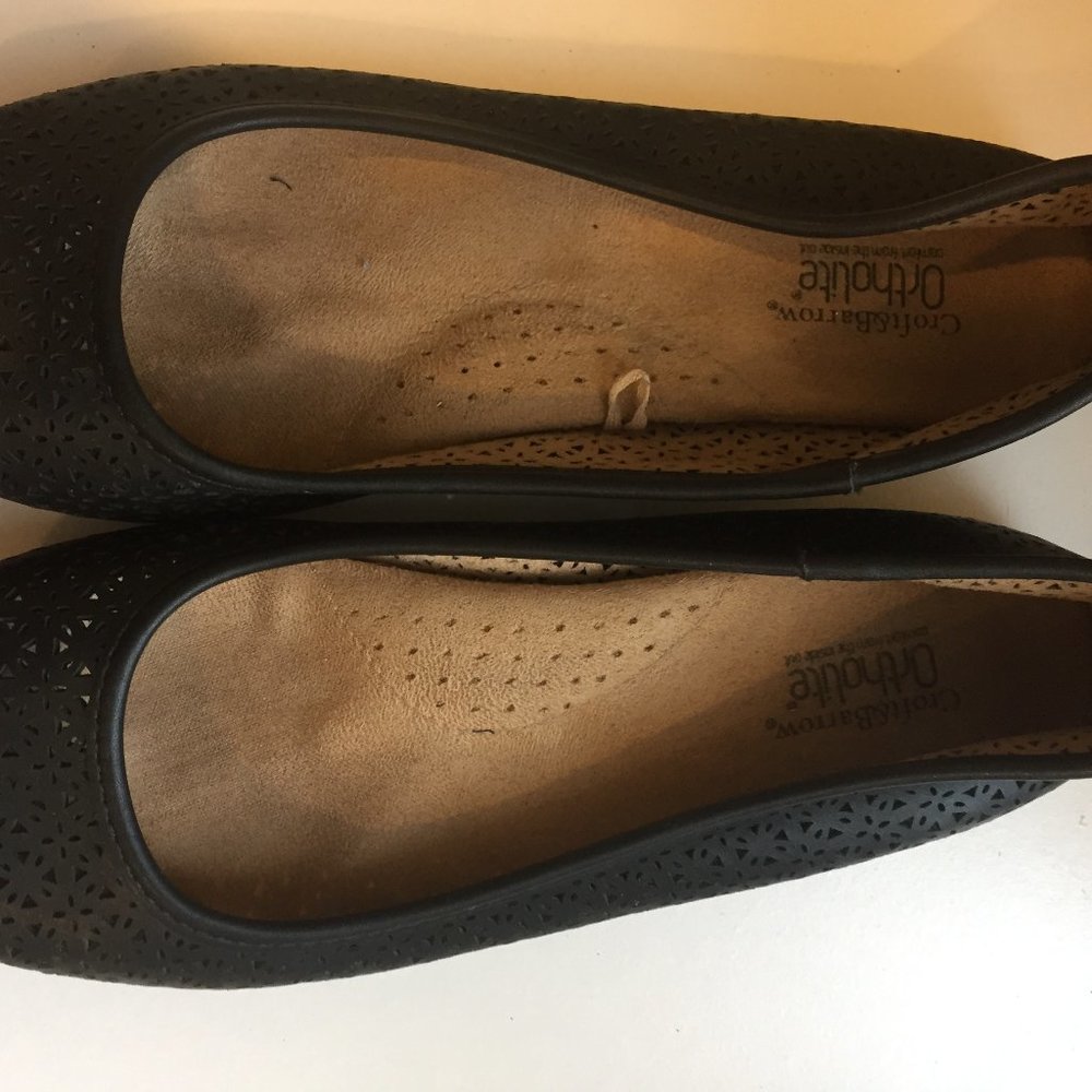 Ballet Flats with Black Leather size 8